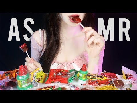 ASMR(Sub) Whispering & Mexico Candy Eating Sound🌶️ / Mexican Children Love Hot Chill Pepper Powder