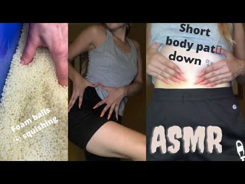 My GRANDMA tries ASMR - body triggers foam balls squeezing/squishing, full body pat down 🦴