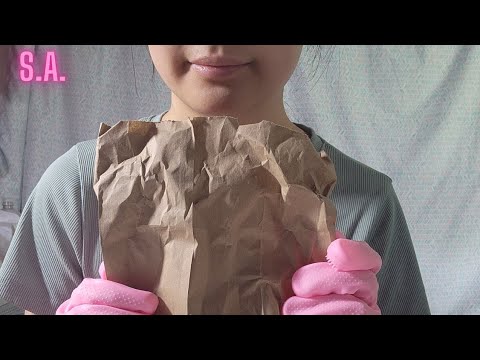 Asmr | Paper Bag & Pink Rubber Gloves Sound