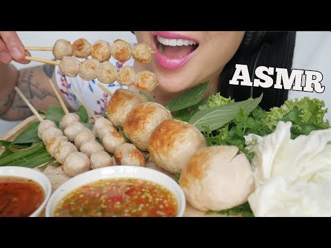 ASMR THAI STREET FOOD *GIANT FISH BALLS (EATING SOUNDS) NO TALKING | SAS-ASMR