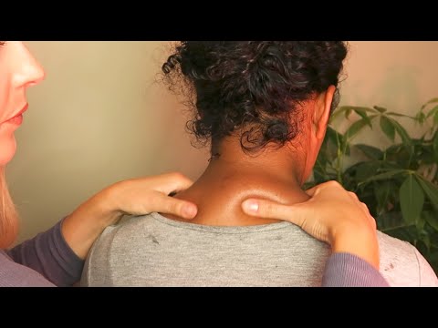 ASMR Fast & (Slightly) Aggressive Head, Back & Neck Massage, Coconut Oil, Hair Pulling (Real Person)