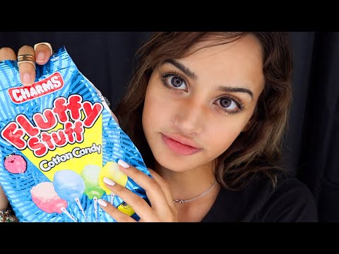 ASMR Mouth Sounds with Hard Cotton Candy