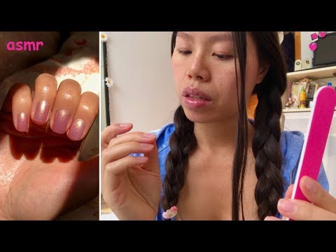 ASMR Doing My Nails! 💅 LOTSA NAIL POLISH LID SOUNDS but first, I must FILE a bit so let's hang out!
