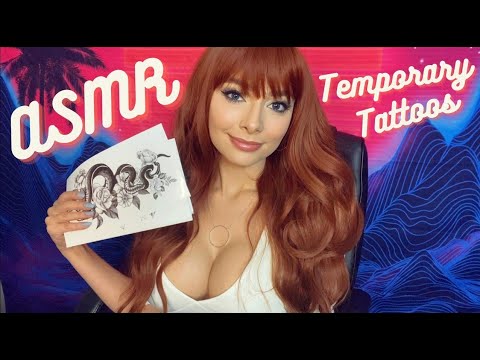 ASMR Temporary Tattoos Show and Tell (Soft Spoken, Plastic Sounds)
