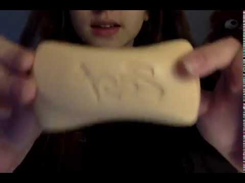 ASMR aggressive fast soap tapping and scratching - whispering and some tapping on table