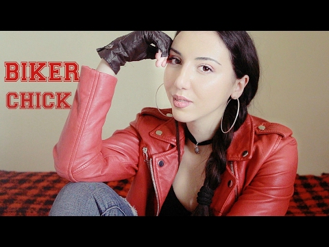 ASMR BIKER GIRL Role Play ~ Leather Sounds / Personal Attention