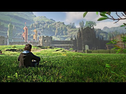 Sitting on the Grass 🌿 Hogwarts Grounds Afternoon | Relaxing Ambience & Soft Music