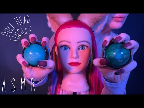 ASMR Tingles On Doll Head For Your Relaxation (Whispered, Massage, Hair Play)