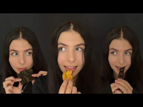 ASMR  EATING MY FAVORITE HEALTHY SNACKS 👄 crunchy mouth sounds [English & Spanish whispers]