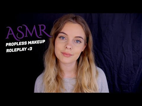 ASMR Super Tingly Propless Makeup RP - (Face touching, hand sounds, close up whispering)