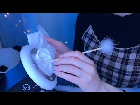 ASMR Ear Cleaning while Chatting with You Before Sleep 😴 (whispering) 3Dio, ear blowing / 耳かき