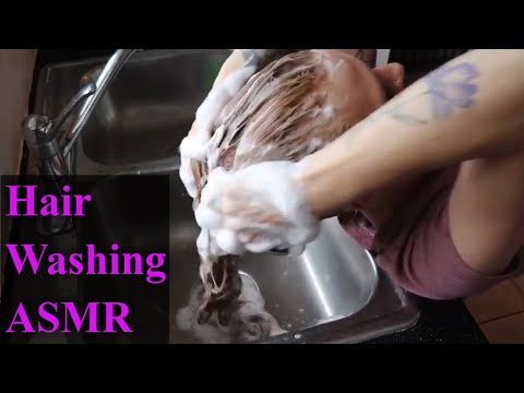 Washing My Hair in the Kitchen Sink - Hair Washing ASMR