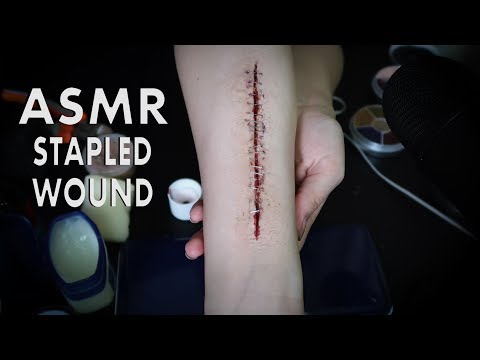 ASMR Stapled Wound SFX (Make-Up) Asmr Halloween Edition | NO TALKING | Chloë Jeanne ASMR