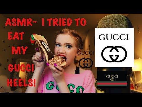 ASMR~ I decided to EAT my GUCCI shoes....