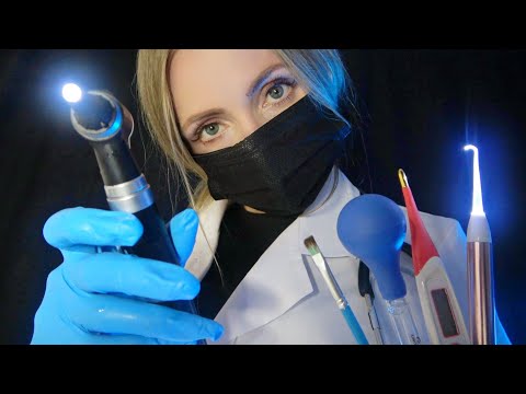ASMR Medical Exams after Incident (Doctor Roleplay, Ear Exam and Cleaning, physical check up)
