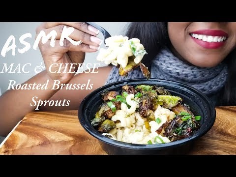 ASMR Eating Vegan MAC&CHEESE ~Roasted Brussels Sprouts "Mac N' Cheese Rebel" (No Talking)
