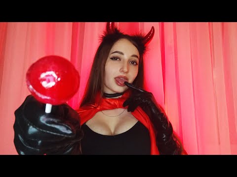 ASMR Halloween | Your Personal Demon | Leather Gloves & Mouth Sounds