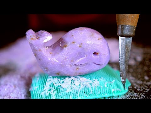 ASMR Carving soap into a happy little whale