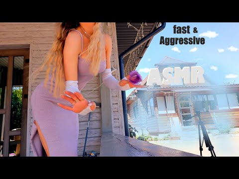 ASMR Fast Aggressive Hand Movements, Visual Triggers, Nail Tapping | Lofi Outside
