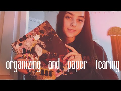 ASMR| Organizing my desk and paper tearing