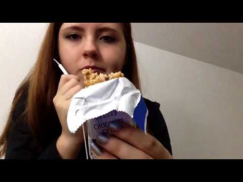 ASMR Eating Chewy Granola Bar *Exaggerated Eating Sounds*