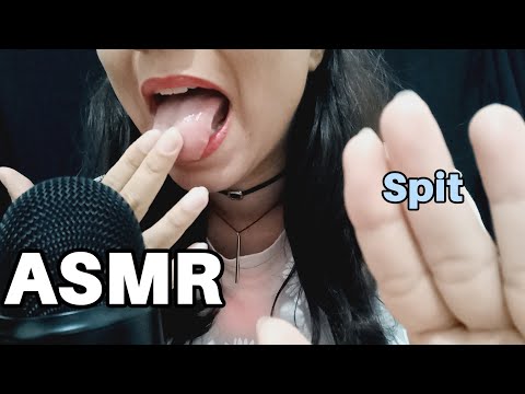 asmr ♡ Spit painting | fast make up paint spit 💦👅, visible spit ,wet ,personal attention, no talking