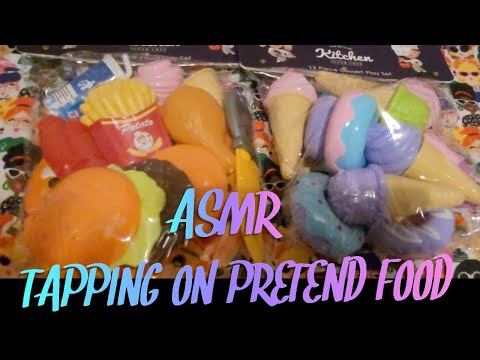 ASMR Tapping on PRETEND FAKE food and sweet treats!🍭  #asmr