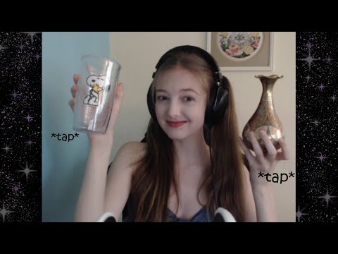 ASMR Gentle Tapping on Objects NO TALKING (glass, brass, plastic)