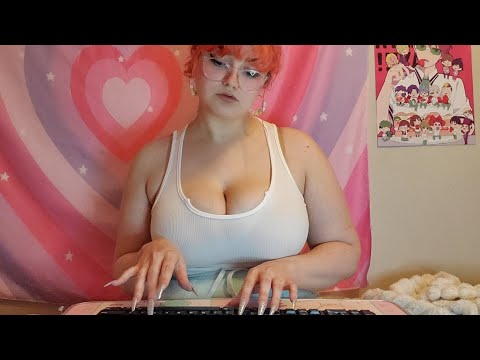 ASMR Receptionist [Gum Chewing, Keyboard Sounds, Accent]