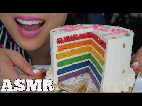 ASMR Rainbow Red Velvet CAKE (EATING SOUNDS) NO TALKING | SAS-ASMR