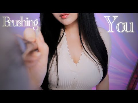 ASMR  Gently Brushing your Face Until you Fall Asleep 😴 inaudible whispers/ear blowing