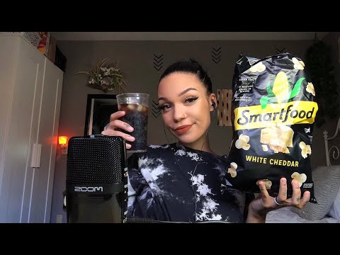 ASMR- Eating Popcorn and Drinking Soda With Crinkling and Mouth Sounds