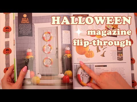Halloween Magazine Flip Through 🎃 (ASMR whispering + paper sounds)