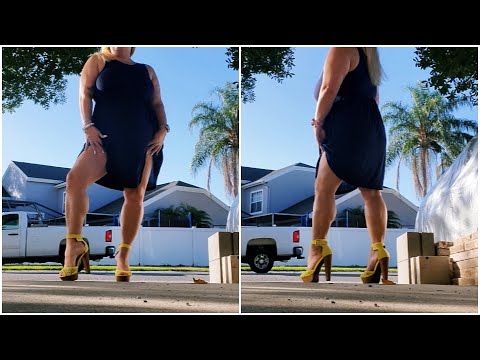ASMR | Walking Outdoors in Bright Yellow Heels! | Neighborhood and Nature Sounds!