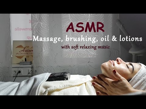 ASMR • Kosmetische GESICHTSBEHANDLUNG (Massage, Lotion, Pinsel, Öl) mit sanfter Musik🎶