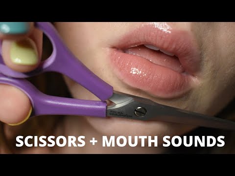 ASMR || Scissors + Wet Mouth Noises