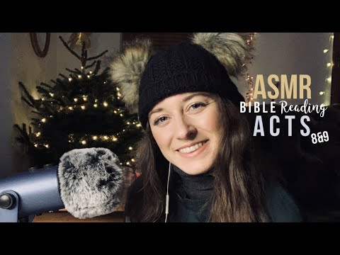 ASMR ACTS 8 & 9 BIBLE READING | to help you fall asleep, mouth sounds, relax (Christmas Edition)