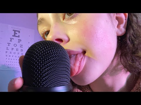 ASMR close up eating my blue yeti with tongue sounds and breaths (mic licking) (wet mouth sounds)