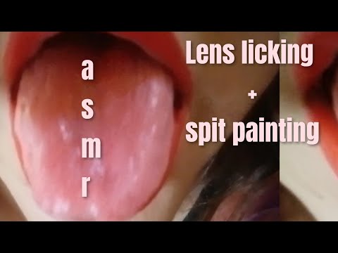 ASMR - LENS LICKING + SPIT PAINTING👅💦 (lamiendo la camara)