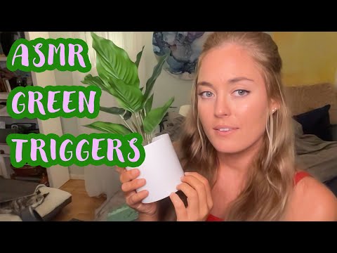 ASMR | 🟩 Green Tingly Triggers 💚 🌱(Big Assortment) Whisper, Tapping, Tingles