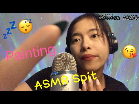 ASMR Spit Painting Tapping Mouth Sounds (No Talking) #asmrsleep #spitpainting #mouthsounds