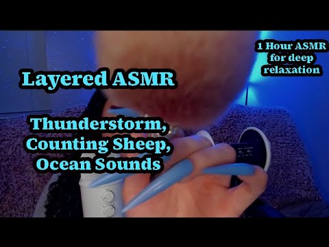 Layered ASMR | Thunderstorm, Ocean Sounds, and Counting Sheep