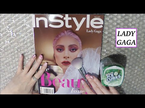 ASMR Gum Chewing Magazine Flip Through | Lady GaGa | Close Whisper