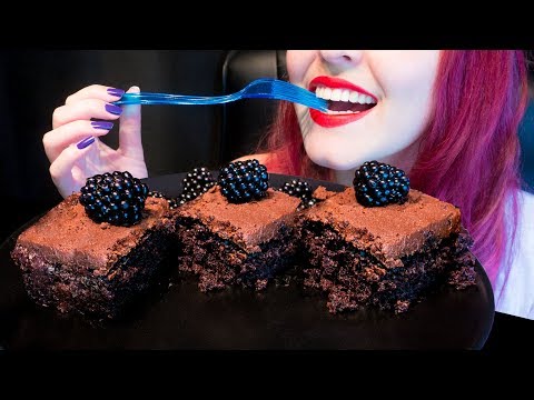 ASMR: The BEST Moist Chocolate Brownie Cake | Big Bites 🍰 ~ Relaxing Eating [No Talking|V] 😻