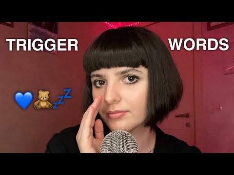 ASMR Repeating Trigger Words for Sleep😴💙🧸 (close up & clicky, cupped whispers)