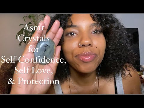 Asmr ~ Crystals that help with self confidence, love, & protection