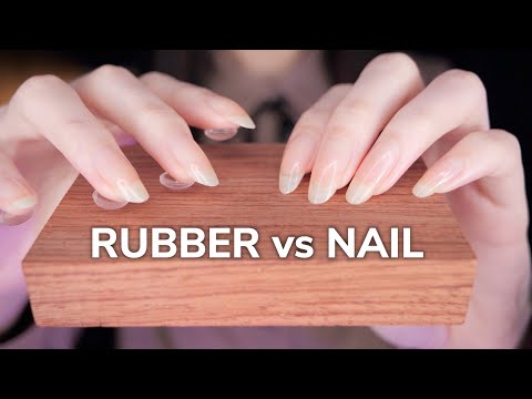 ASMR Tingle Tapping Battle! Long Nail vs Silicone Rubber Pad (No Talking)
