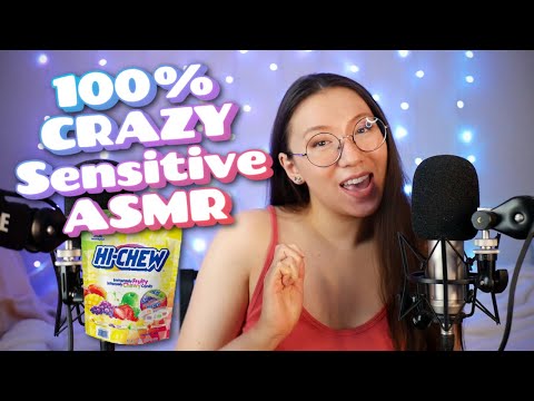 ASMR at 100% SENSITIVITY! ✨ Ear to Ear Whispers, Mouth Sounds, Eating Candies 🍓