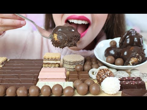 ASMR PROFITEROLES + CHOCOLATE CANDY Eating (CRUNCHY & SOFT Eating Sounds) No Talking