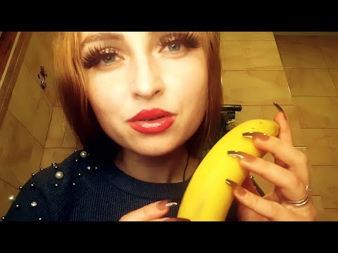 ASMR||BANANA 🍌eating  & mouth sounds & CLICKING sounds & GENTLY mouth sounds & softly hand movement